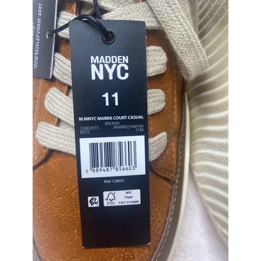 Madden NYC Mens Markk Court Casual Sneakers Brown Low Top Shoes Size 11 NEW